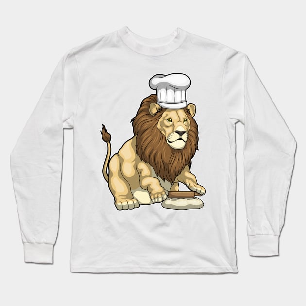 Lion Baker Chef hat Long Sleeve T-Shirt by Markus Schnabel